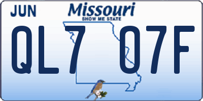 MO license plate QL7O7F