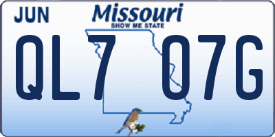 MO license plate QL7O7G