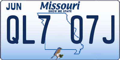 MO license plate QL7O7J