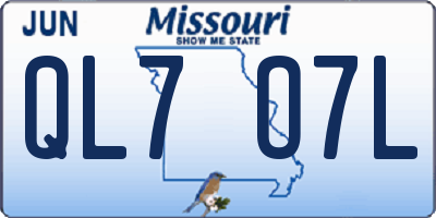 MO license plate QL7O7L