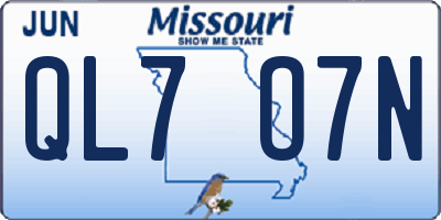 MO license plate QL7O7N