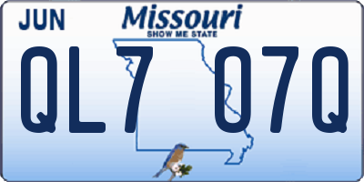MO license plate QL7O7Q