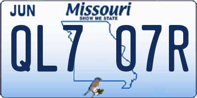 MO license plate QL7O7R