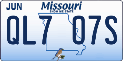 MO license plate QL7O7S
