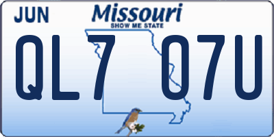 MO license plate QL7O7U