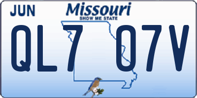 MO license plate QL7O7V