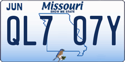 MO license plate QL7O7Y
