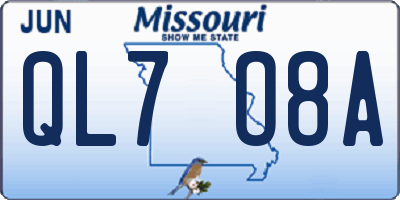 MO license plate QL7O8A