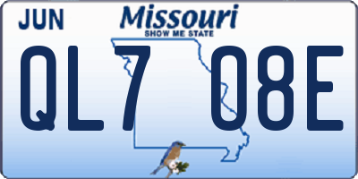 MO license plate QL7O8E