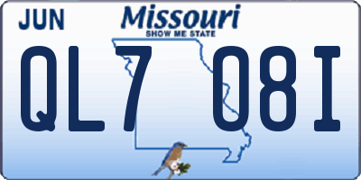 MO license plate QL7O8I