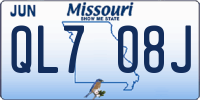 MO license plate QL7O8J