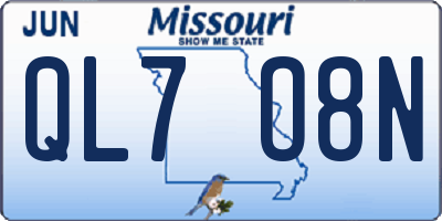 MO license plate QL7O8N
