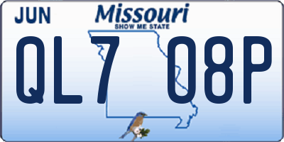MO license plate QL7O8P