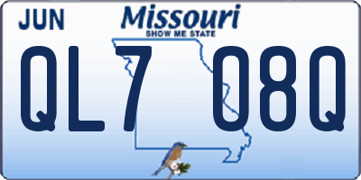 MO license plate QL7O8Q