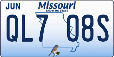 MO license plate QL7O8S