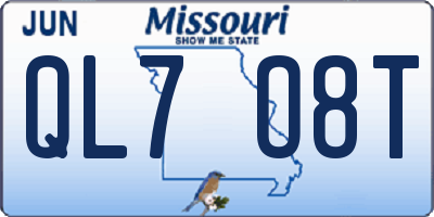 MO license plate QL7O8T