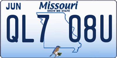 MO license plate QL7O8U