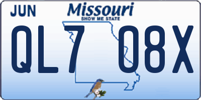 MO license plate QL7O8X