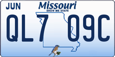 MO license plate QL7O9C