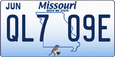 MO license plate QL7O9E