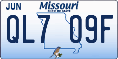 MO license plate QL7O9F