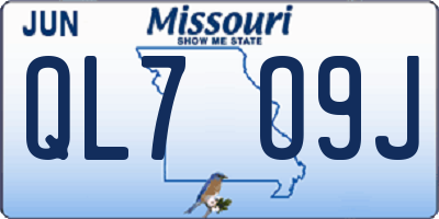 MO license plate QL7O9J