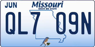 MO license plate QL7O9N