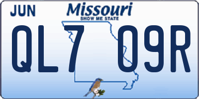 MO license plate QL7O9R