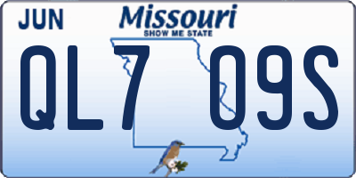 MO license plate QL7O9S