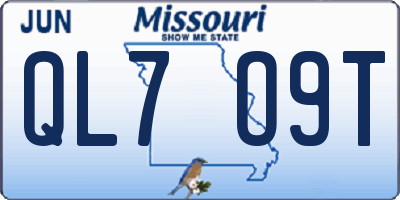 MO license plate QL7O9T
