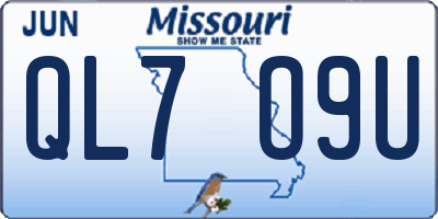 MO license plate QL7O9U