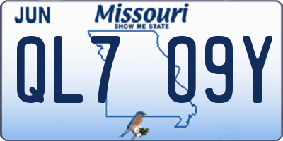 MO license plate QL7O9Y