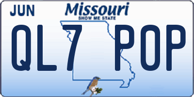 MO license plate QL7P0P