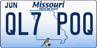 MO license plate QL7P0Q