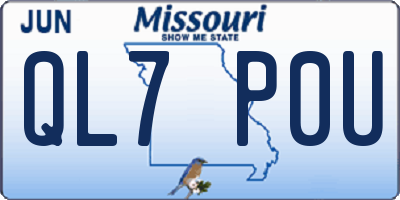 MO license plate QL7P0U