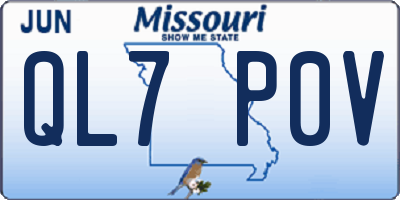MO license plate QL7P0V