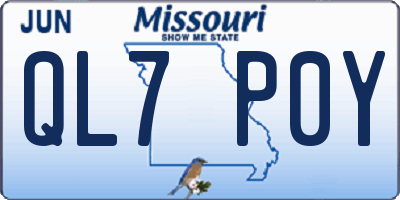 MO license plate QL7P0Y