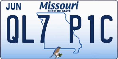 MO license plate QL7P1C