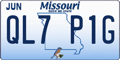 MO license plate QL7P1G