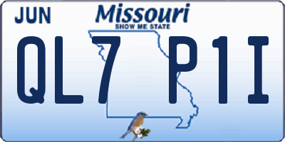 MO license plate QL7P1I