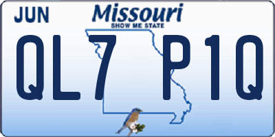 MO license plate QL7P1Q