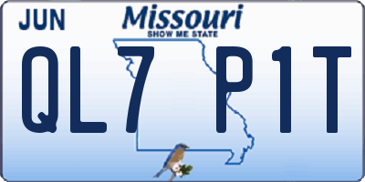 MO license plate QL7P1T