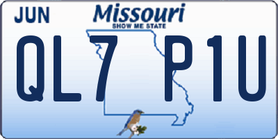 MO license plate QL7P1U