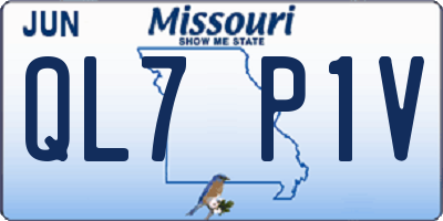 MO license plate QL7P1V