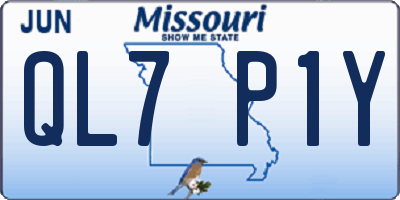 MO license plate QL7P1Y