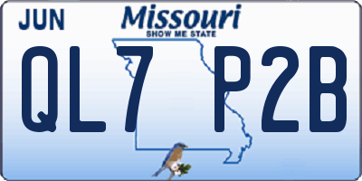 MO license plate QL7P2B