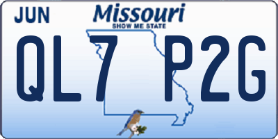 MO license plate QL7P2G