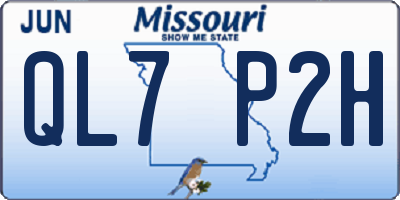 MO license plate QL7P2H