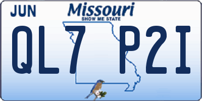 MO license plate QL7P2I