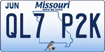 MO license plate QL7P2K